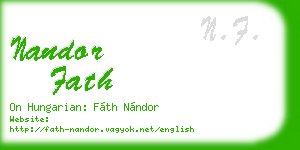 nandor fath business card